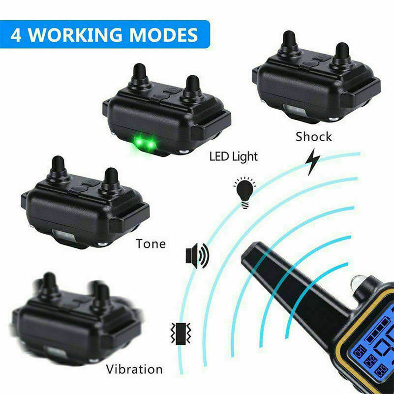 2600 FT Remote Dog Shock Training 2 Collar Set Rechargeable Waterproof