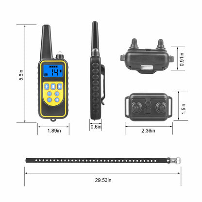 2600 FT Remote Dog Shock Training 2 Collar Set Rechargeable Waterproof